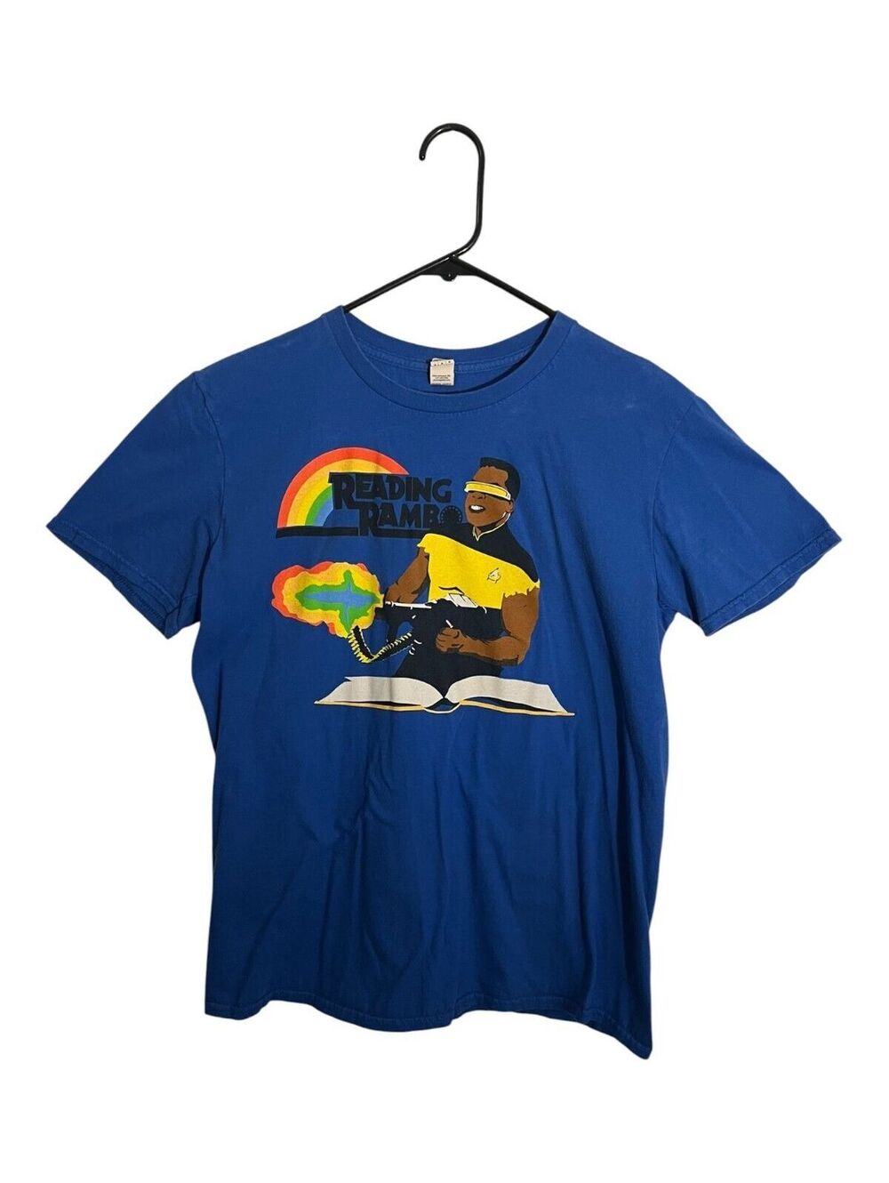Anvil Reading Rainbow Geordi La Forge Star Trek Graphic T-Shirt - M